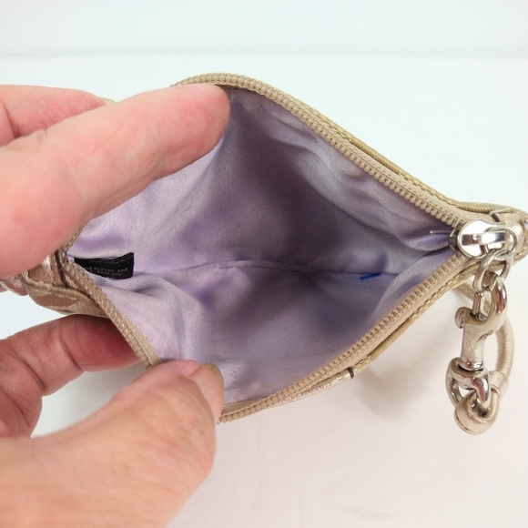 Coach tan and gold small wristlet - Picture 4 of 8